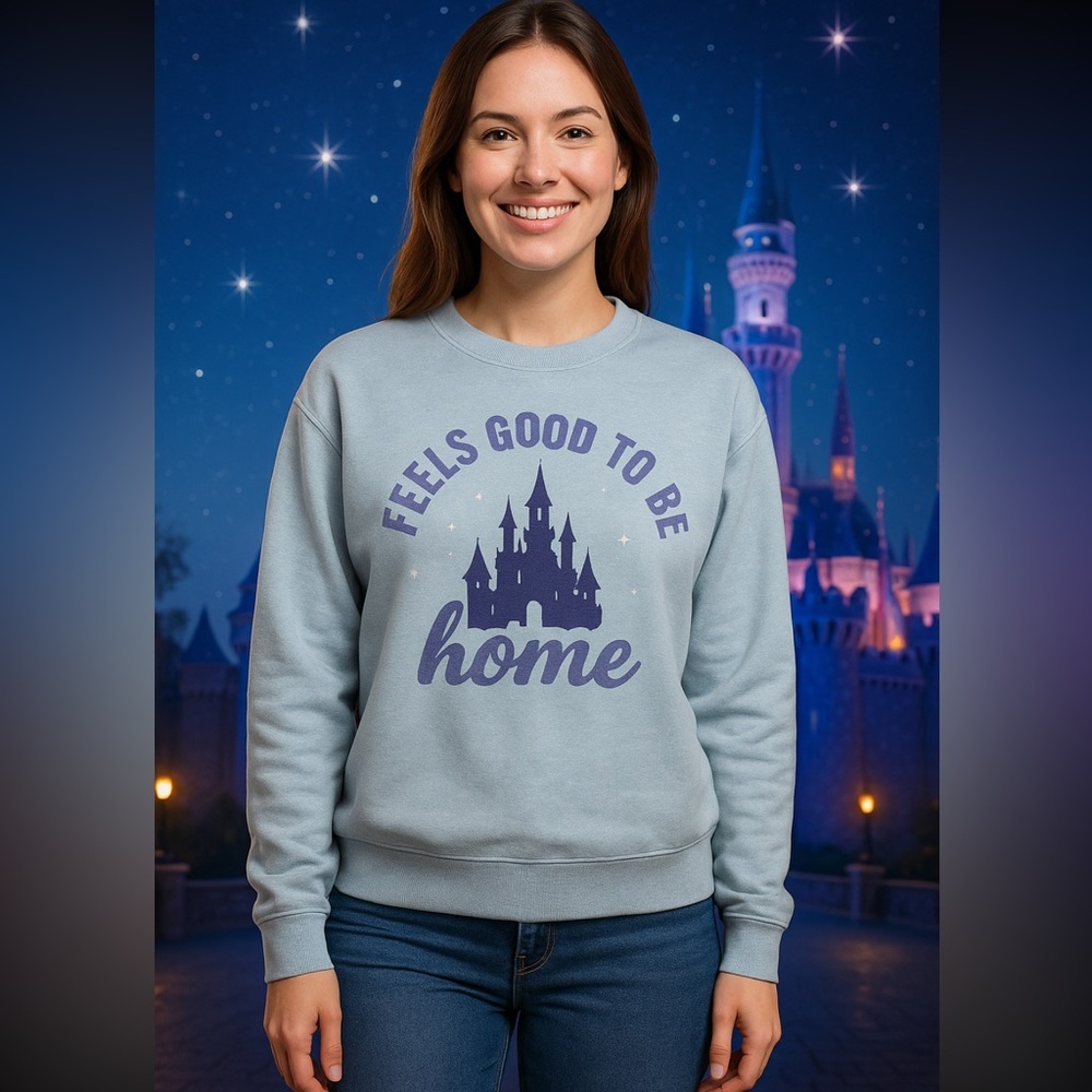 Disney Parks Feels Good To Be Home Graphic Sweatshirt Womens Plus Size XL